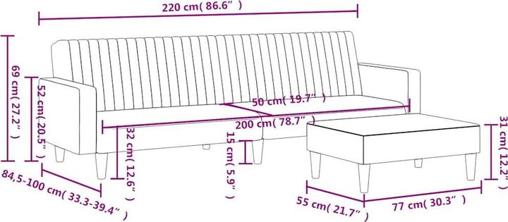 Actual product image vidaXL Karolis (2 person sofa)