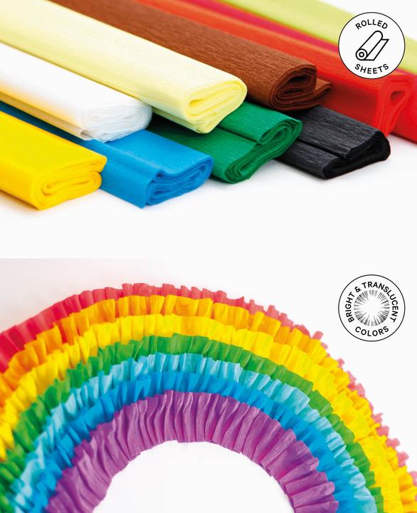 Actual product image I Am Creative Crepe paper set, paper set with elastic properties and an uneven, rough surface, colourful (32 g/m², 10x)