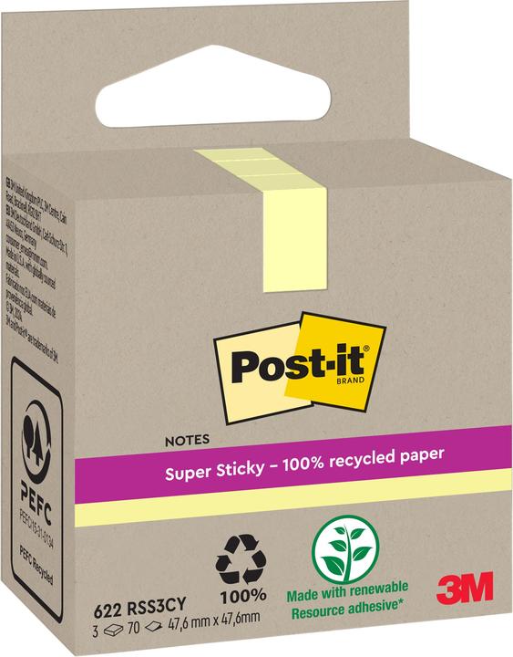 Actual product image Post-it Super Sticky Sticky Notes Recycling (47.60 x 47.60 mm)