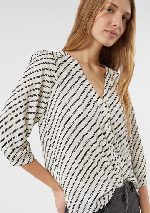 Immagine prodotto Comma Bluse Gemusterte Chiffon-Bluse mit V-Ausschnitt und Knopfleiste (46)