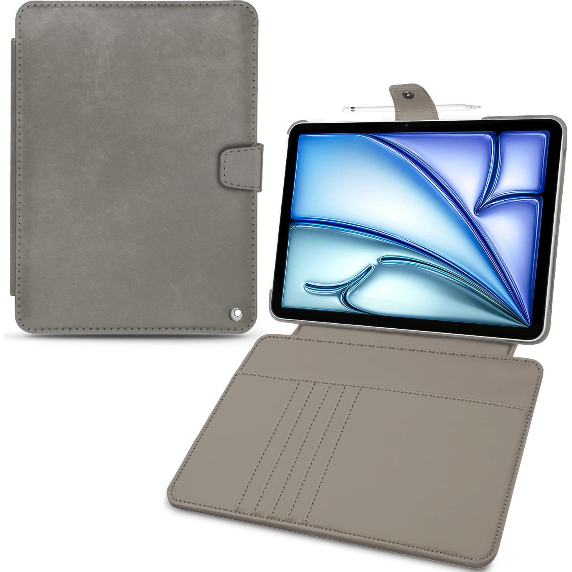 Noreve Lederschutzhülle Wallet (iPad Air 2022 (5. Gen), iPad Air 2020 (4. Gen)), Tablet Hülle, Grau
