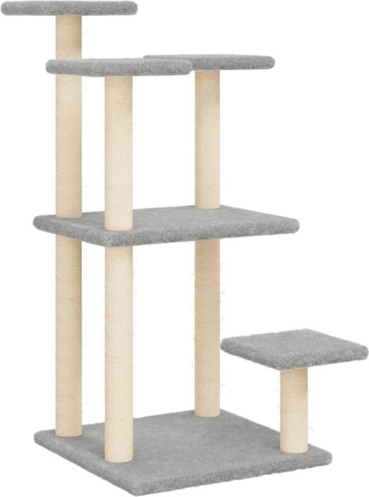 Produktbild vidaXL Kratzbaum mit Plattformen Hellgrau 98,5 cm,Farbe (98.50 cm, Hellgrau)