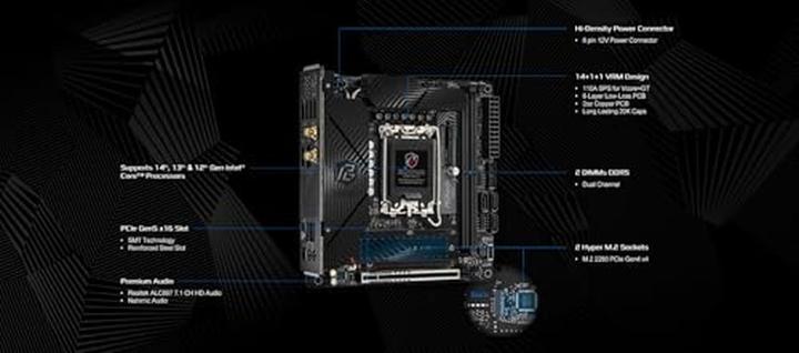 Productafbeelding AsRock Z790I Lightning WiFi 1700 mATX HDMI/DP DDR5 detailhandel (LGA 1700, Intel Z790, Mini-ITX)