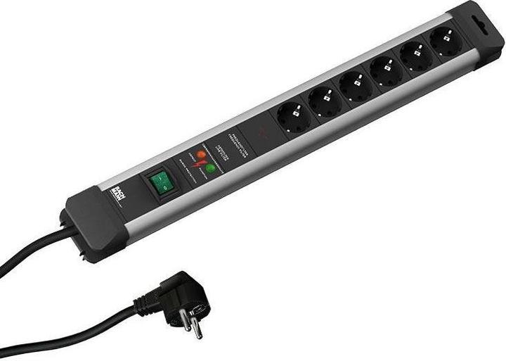 Actual product image Bachmann Socket strip plastic GVS with switch 2.0m (19.07.1134) (6 x, CEE 7/3, 2 m)