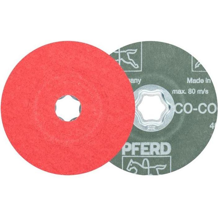 Pferd, Schleifmittel, Fiberscheibe COMBICLICK CO-COOL Ø 115 mm Körnung 80 INOX / Aluminium Keramikkorn (80)