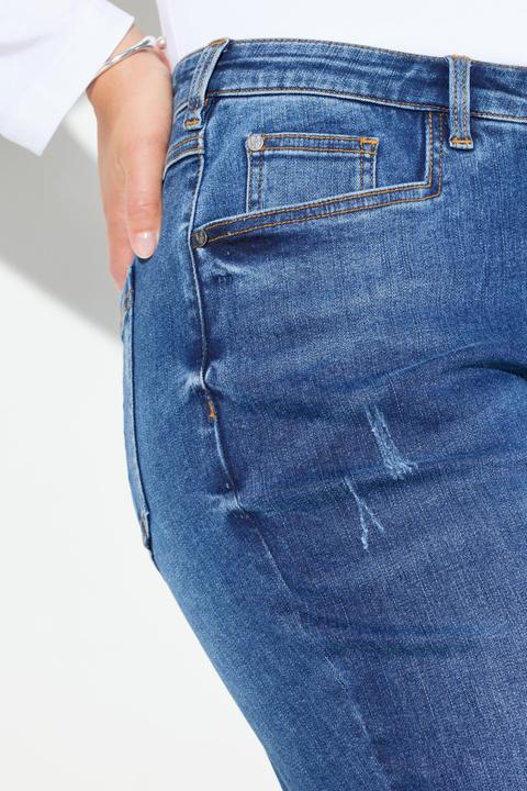 Immagine prodotto Ulla Popken Boyfriend jeans con effetto sdrucito, taglio della gamba ampio e cintura comoda (62)