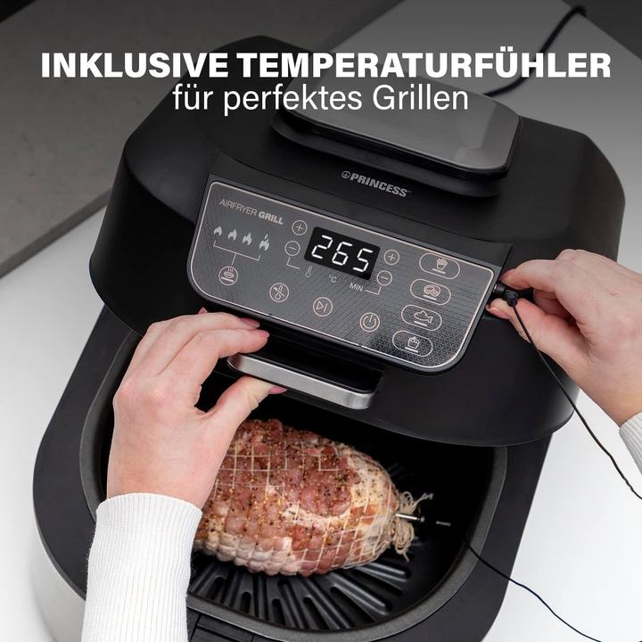 Productafbeelding Princess 01.182092.01.001 Airfryer Grill- 2 in 1- tempratuurmeter - 5,6 liter - 4 voorgeprogrammeerd