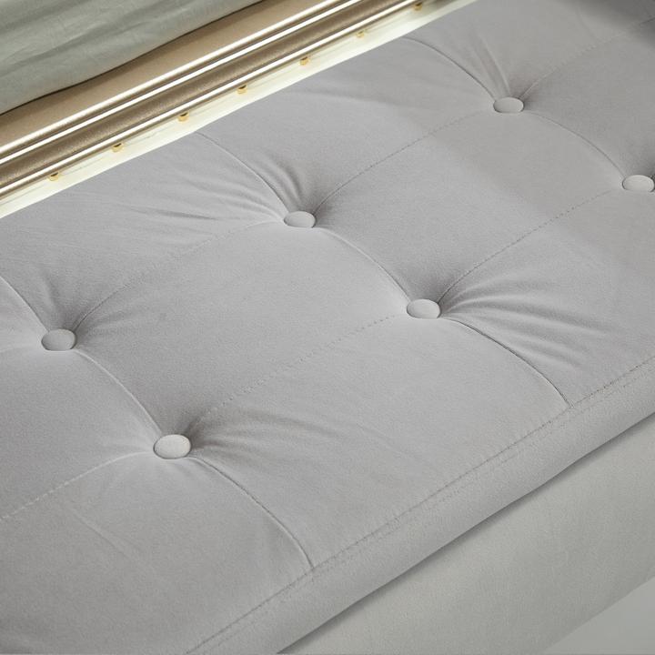 Image du produit Homcom Sitzbank Polyester, Schaumstoff Hellgrau (107 cm)