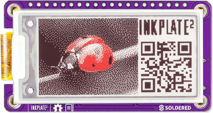 Image du produit Soldered Inkplate 2, 2,13 dreifarbiges E-Paper Display, ESP32, WLAN + Bluetooth, Akku, Arduino kompa