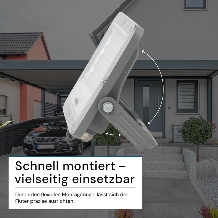 Produktbild Luxula LED-Fluter, EEK: E, 30W, 3900lm, 4000K, IP65, grau (3900 lm, IP65)