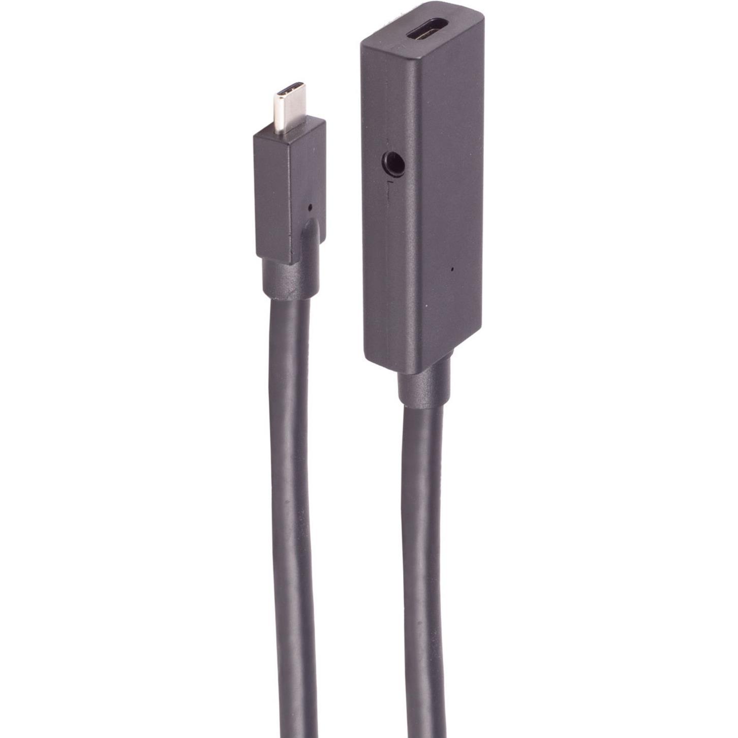 Shiverpeaks -BASIC-S--USB C-C Kabel--Aktive USB-C Verlängerung, USB 3.1, 10Gbps, 5,0m (5 m, USB 3.2 Gen 1), USB Kabel