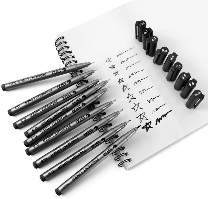 Produktbild I Am Creative Fineliner & Brush Pen (Grau/Schwarz, 9 x)