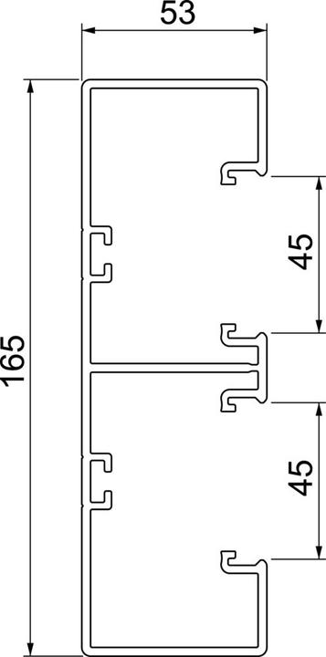Actual product image OBO Bettermann OBO GK-53165RW Rapid 45-2 2-piece pure white device installation duct (200 cm)