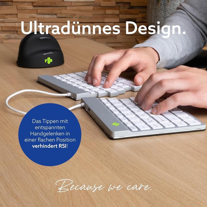 Actual product image R-Go Tools R-Go Keyboard Split Break US Layout Bluetooth White (USA, Wireless)