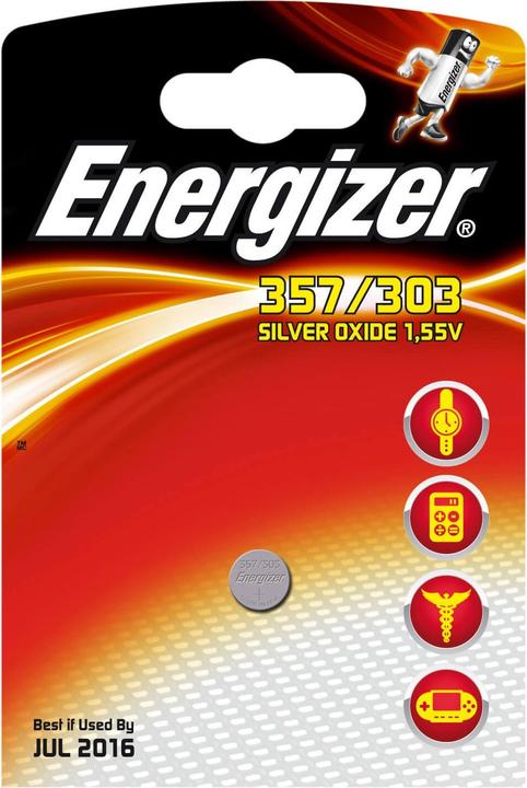 Actual product image Energizer Silver oxides 357/303 (1 pcs., SR44, 150 mAh)