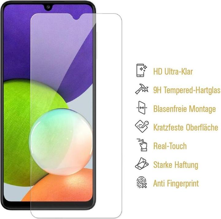 Actual product image Protectorking 2x real tempered 9H armoured glass 3D CLEAR (2 pcs., Samsung Galaxy A22)
