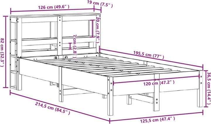 Image du produit vidaXL Bettgestell (120 x 190 cm)