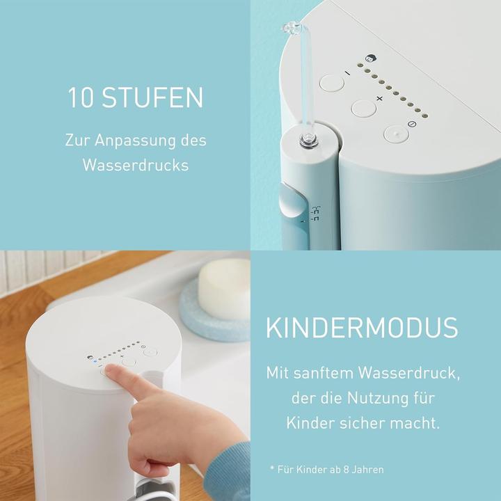 Actual product image Panasonic Ultrasonic Family Water Flosser with Child Mode, 10 Pressure Settings, IPX7, 5 Nozzles