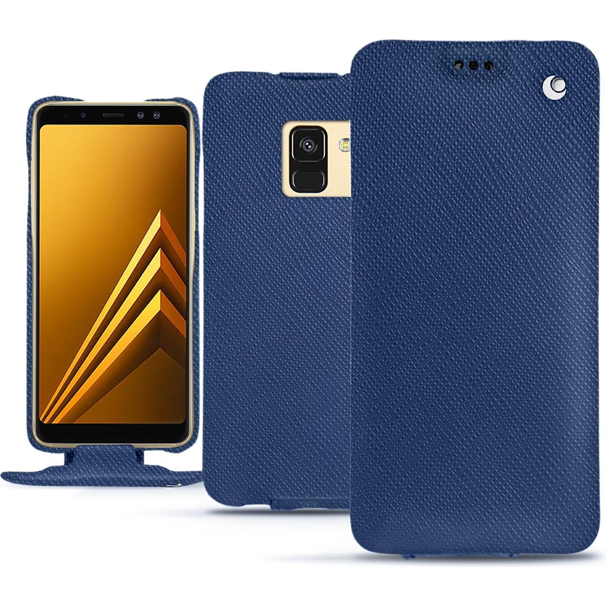Thumbnail - Noreve Lederschutzhülle vertikal (Samsung Galaxy A8 (2018)), Smartphone Hülle, Blau