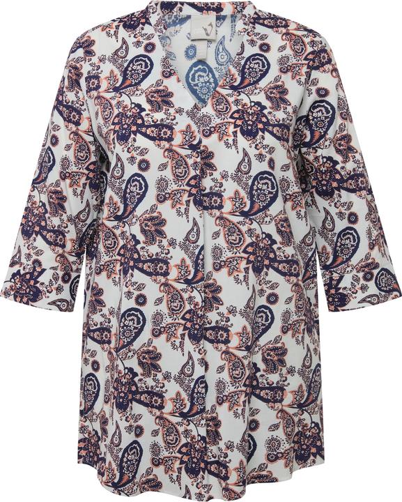 Immagine prodotto Ulla Popken Tunica con Paisley, scollo a V, collo alto e maniche a 3/4 (54)