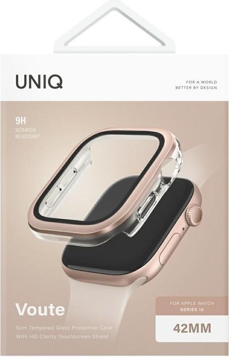 Image du produit Uniq Case Voute for Apple Watch Series 10 42mm tempered glass rose gold
