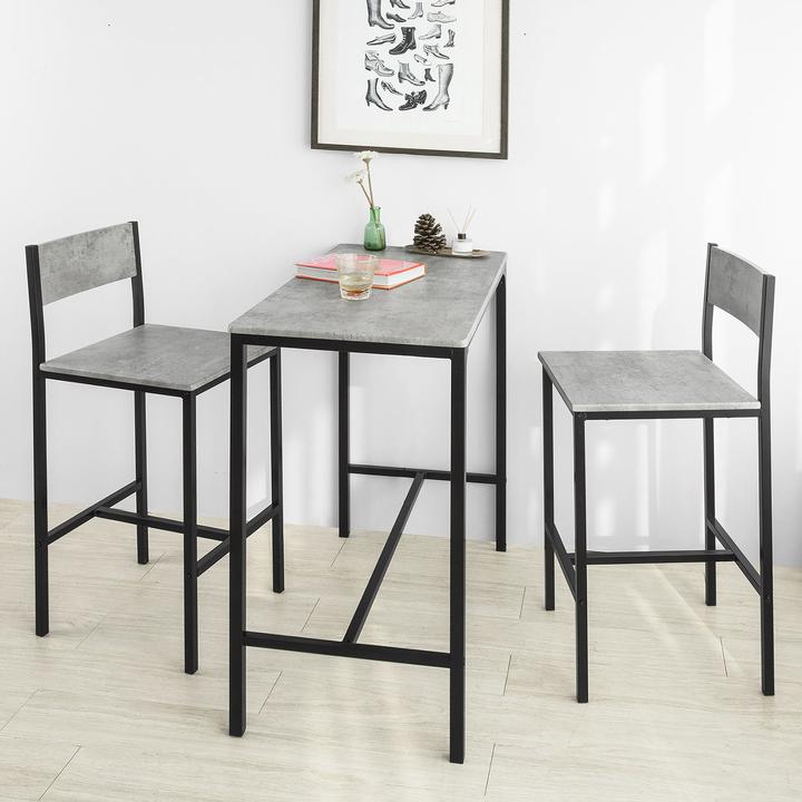 Image du produit SoBuy Table de bar avec 2 tabourets (89 x 45 x 87 cm)