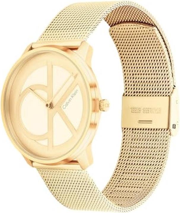 Actual product image Calvin Klein Iconic Mesh Damenuhr 25200034 + BOX (Analogue wristwatch, 35 mm)