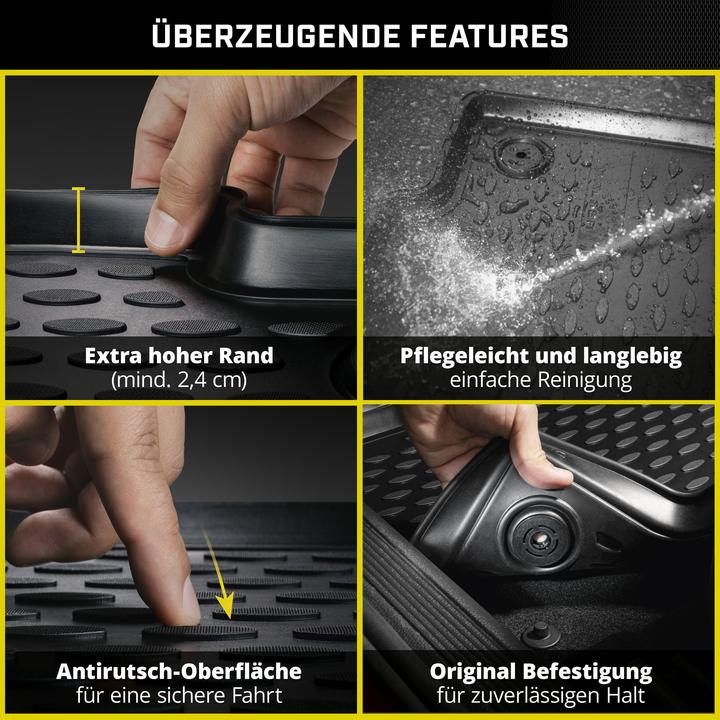 Actual product image Walser Rubber mats XTR for Opel Zafira Tourer (C), 7 seats 10/2011-Today (2 front mats + 2 rear mats)
