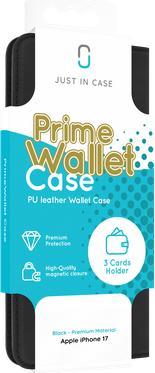 Produktbild Just in Case PU-Leder Premium Book Hülle Schwarz Apple iPhone 17 (Apple iPhone 17)