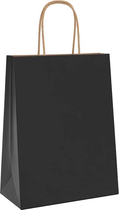 Image du produit VidaXL Sacs en papier kraft 50 pcs. avec anse Noir 22x11x28 cm Sac en papier (Coffret cadeau, 50 x)