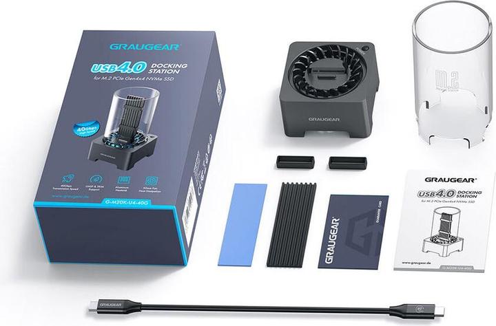 Produktbild Graugear USB 4.0-Dockingstation für M.2 PCIe Gen4x4 NVMe SSD