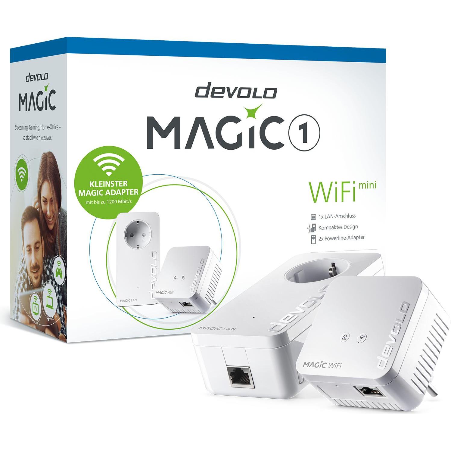 Devolo Magic 1 WiFi mini Starter Kit (1200 Mbit/s), Powerline, Weiss