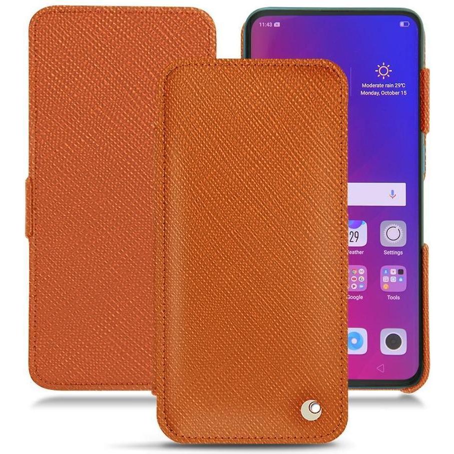 Noreve Lederschutzhülle horizontal (Oppo Find X), Smartphone Hülle, Orange