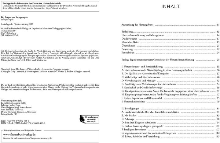 Produktbild Die Essays von Warren Buffett (Deutsch, Lawrence A. Cunningham, Warren Buffett, 2024)