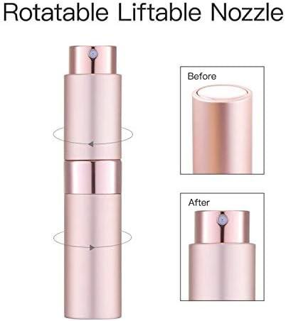 Immagine prodotto Swissdetector Atomizzatore di profumo ricaricabile - Alluminio 8 ml rotante con coperchio nascosto - Rosa