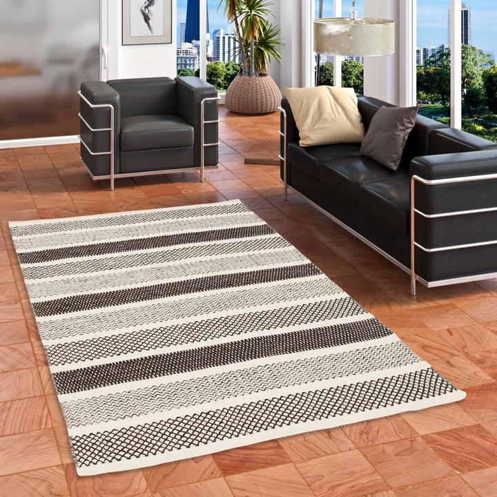 Image du produit Pergamon Tapis Naturel Laine Rana Rayures (120 x 180 cm)