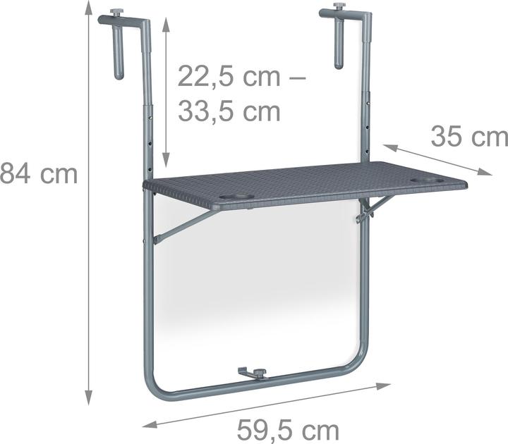Actual product image Relaxdays Balkonhängetisch