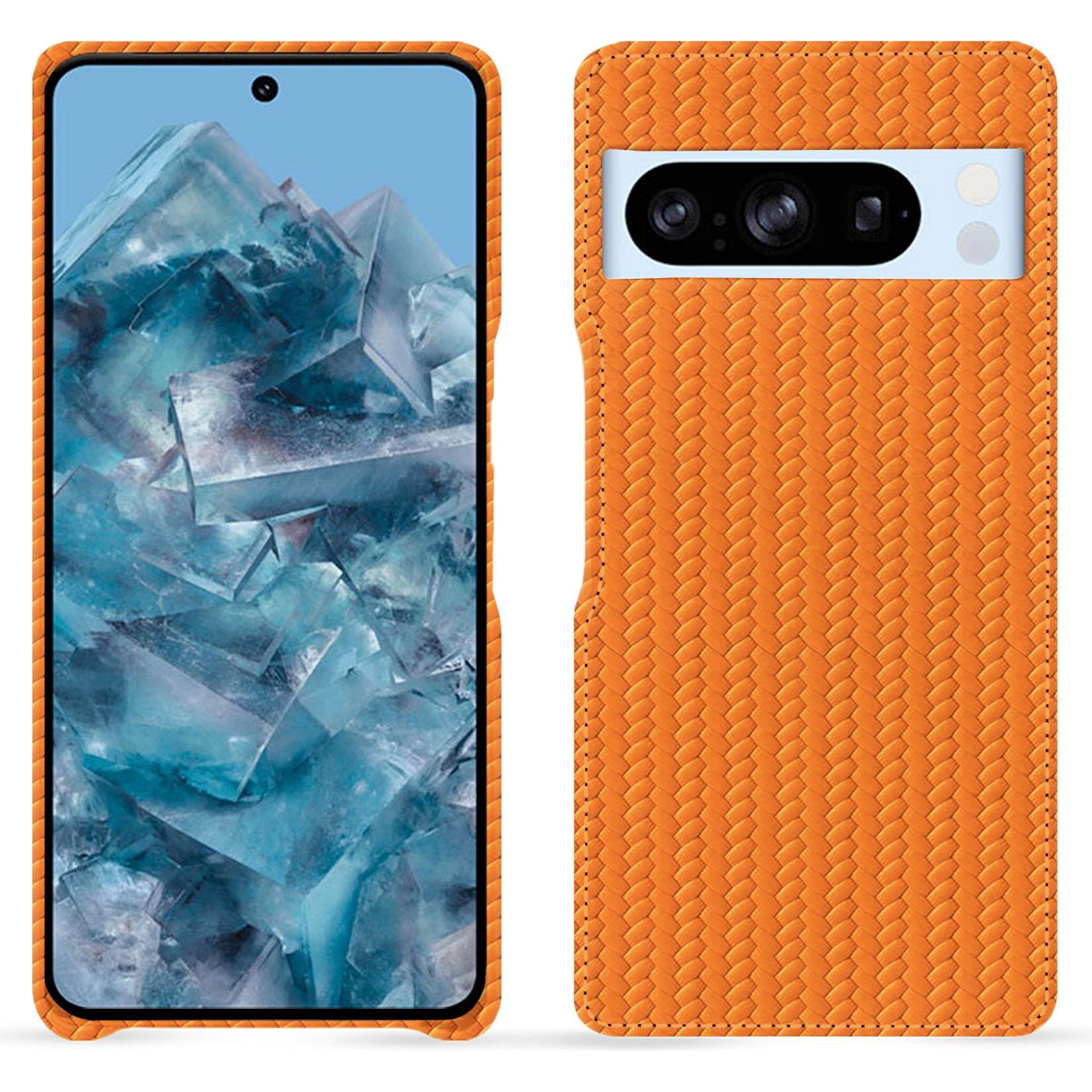Noreve Lederschutzhülle (Google Pixel 8 Pro), Smartphone Hülle, Orange