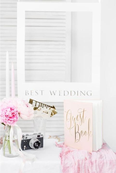 Produktbild Partydeco Gästebuch Guest Book 20 x 24.5 cm, Rosa/Gold (20 x 24.5 cm)