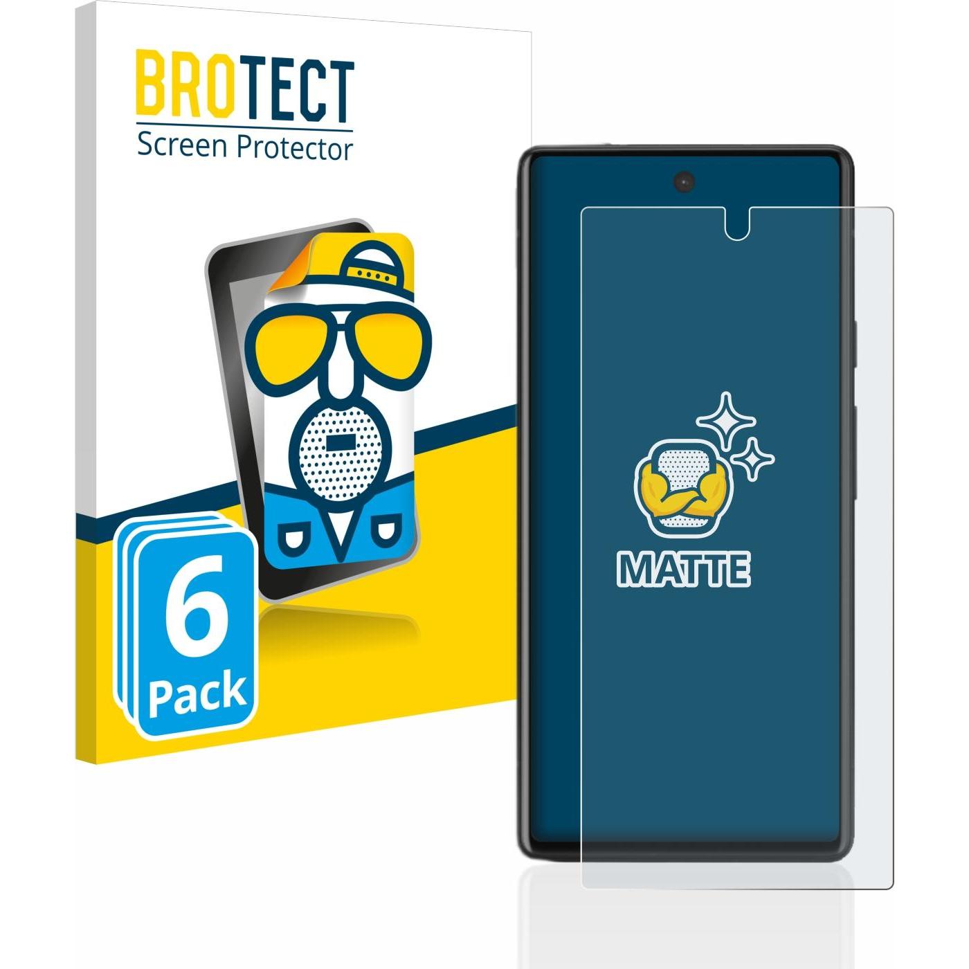 BROTECT Entspiegelungs-Schutzfolie Displayschutz Matt (6 Stück, Google Pixel 6a), Smartphone Schutzfolie, Grau