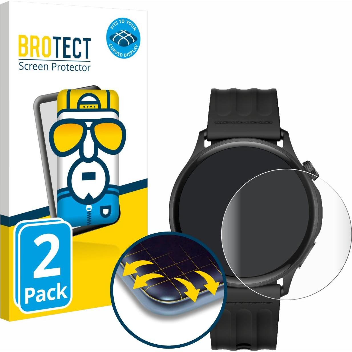 BROTECT Full-Screen Pellicola, Pellicola protettiva per smartwatch, Trasparente