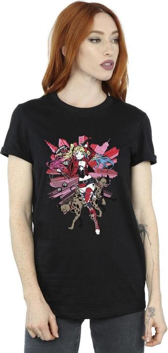 Actual product image Womens/Ladies Harley Quinn Hyenas Cotton Boyfriend T-Shirt (L)