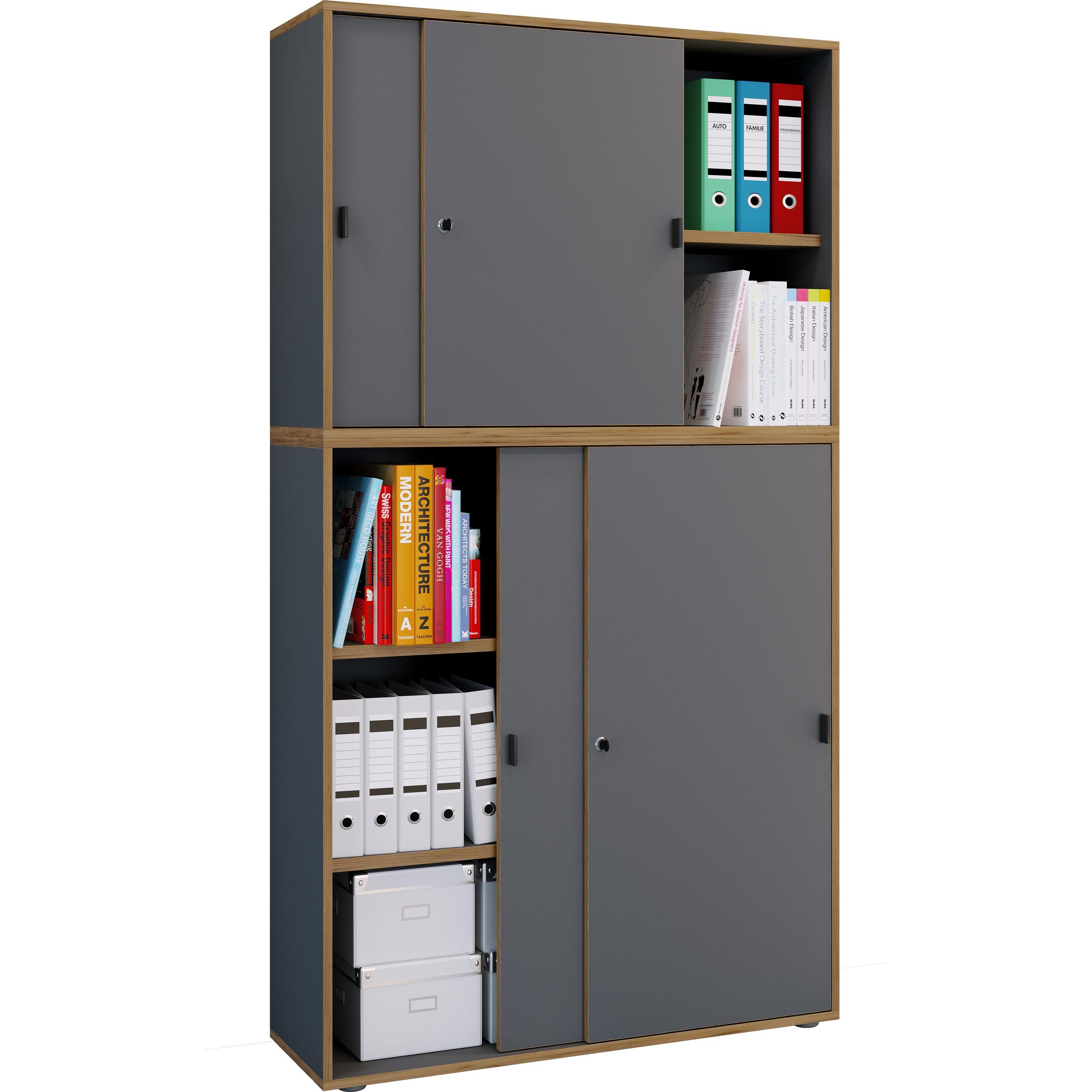 VCM, Aktenschrank, Büroschrank Schiebetüren Salia 5f B100