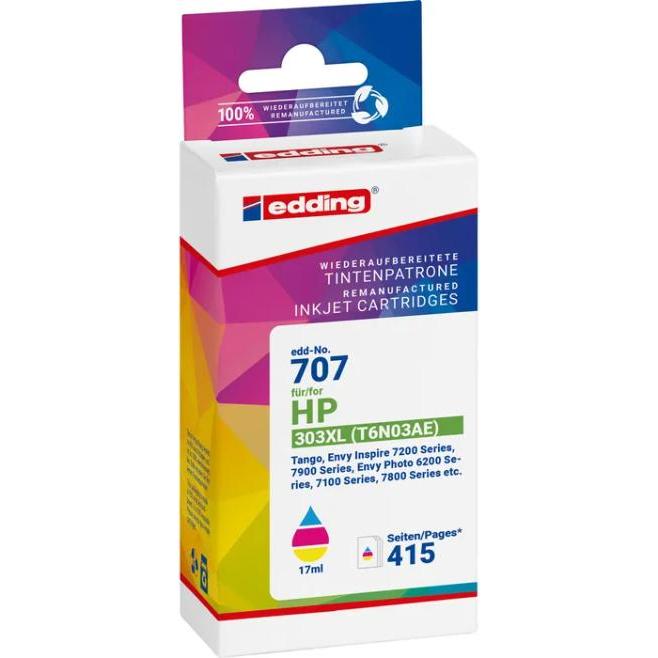 Edding, Cartucce, EDD-707 color Druckerpatrone kompatibel zu HP 303XL (T6N03AE)