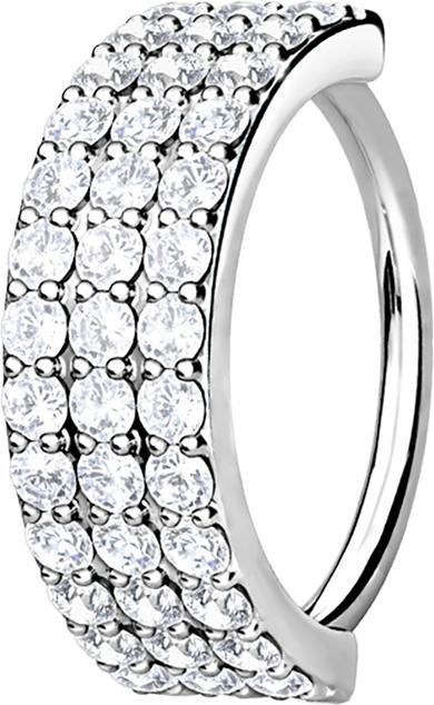 Immagine prodotto Star Piercing Anello micro piercing argento a tre linee con cristalli (Acciaio chirurgico 316L, Ottone)
