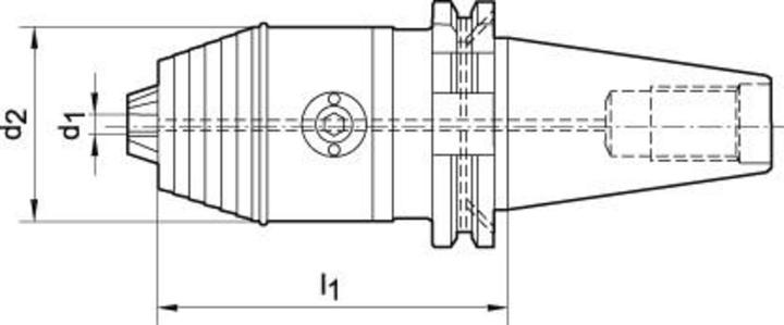 Actual product image Fortis Short drill chuck DIN69871 ADB R/L 0.5-13mm SK 50