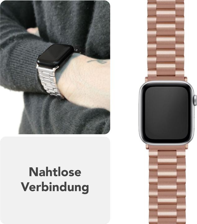 Produktbild Nalia Mova Edelstahl-Armband für Apple Watch, Metallarmband gebürstet - Stabil, Rostfrei & Matt (Edelstahl 316L)