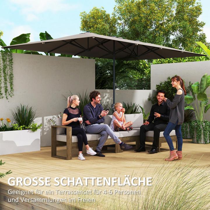 Image du produit Outsunny Doppelsonnenschirm Aluminium, Polyester Dunkelgrau (2.64 m)