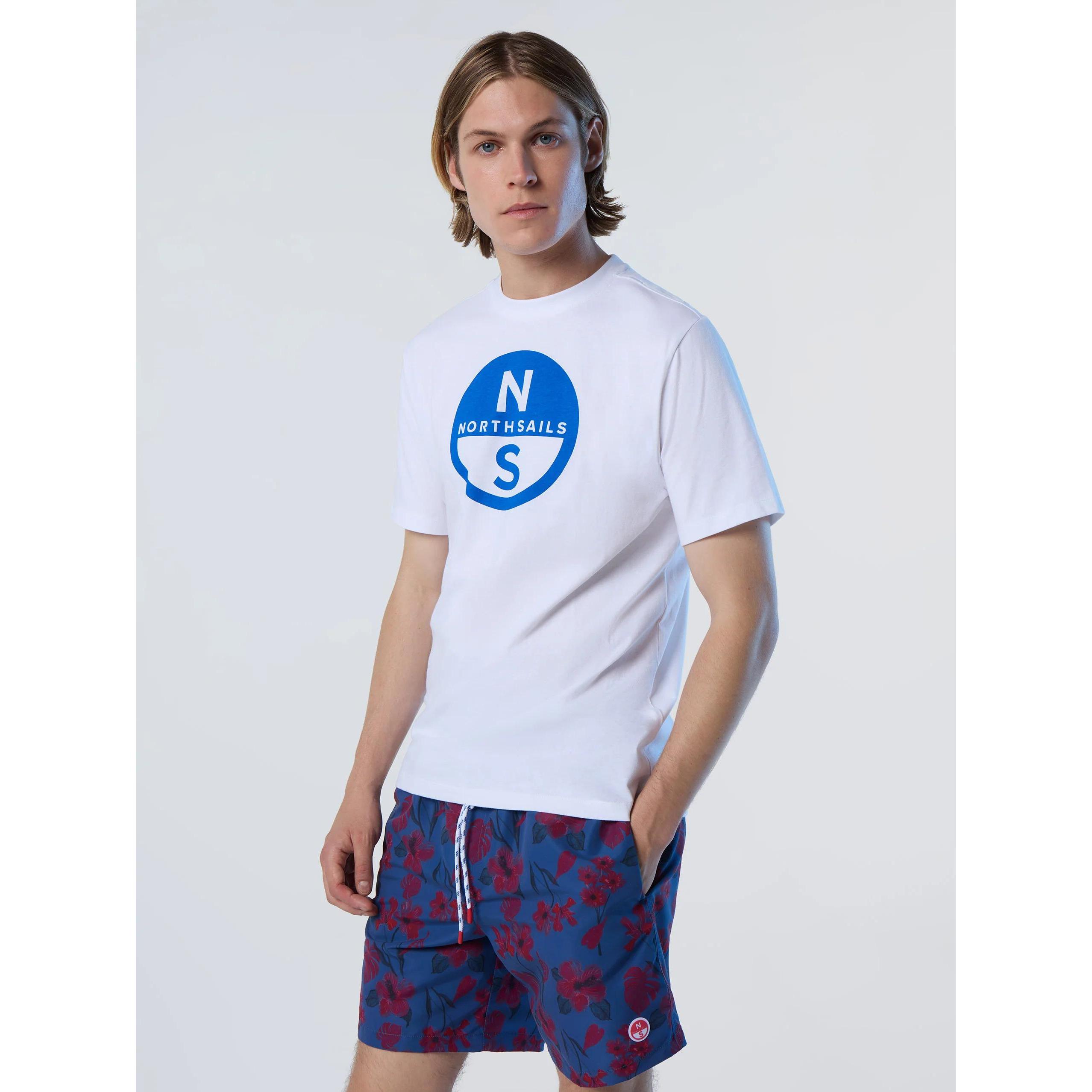 Thumbnail - North Sails, Herren, Shirt, t-shirt mit grossem logoaufdruck basic, Weiss, (XL)