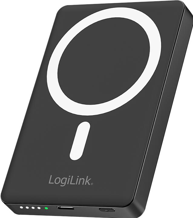 LogiLink MagSafe Wireless Powerbank 10.000 mAh, schwarz (10000 mAh, 20 W)